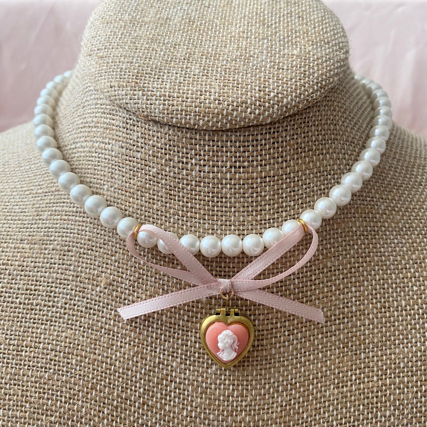 Rosy Ribbon Necklace