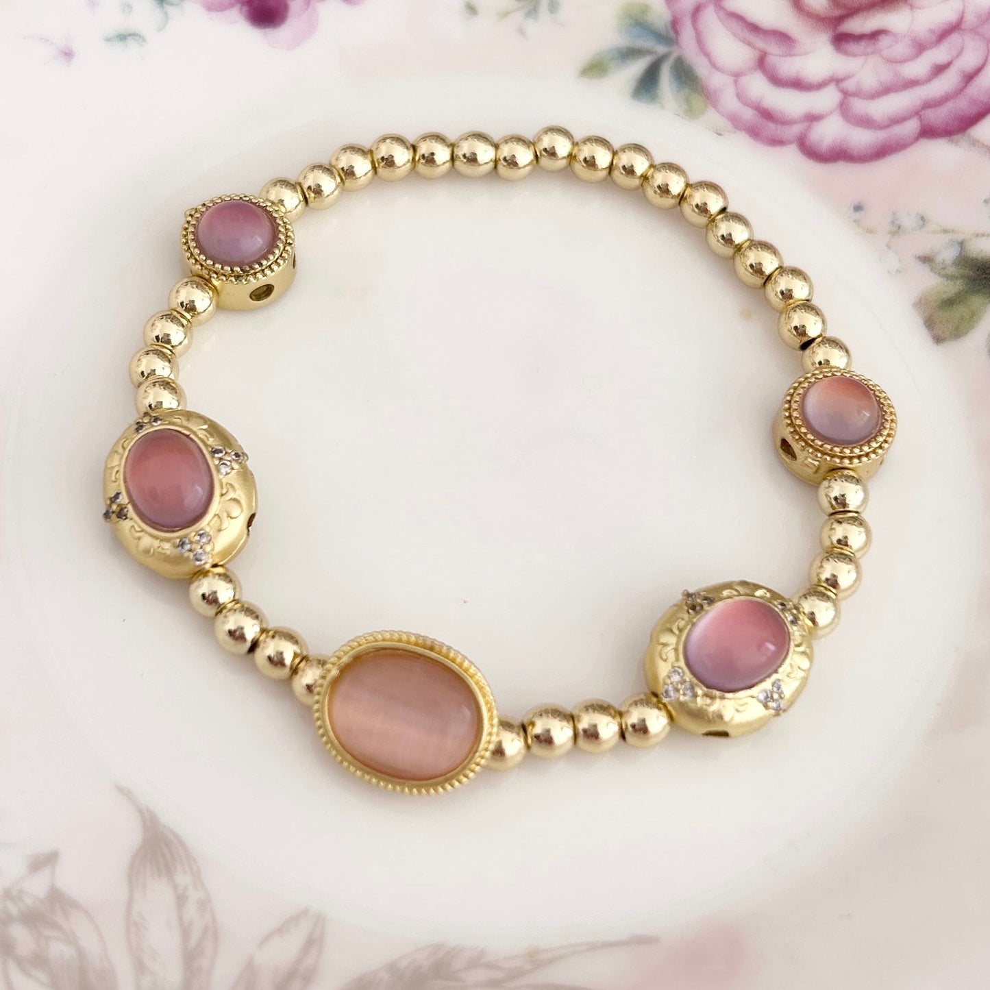 Rapunzel Bracelet (4mm gold beads)