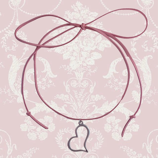 Amour Peach Cord Wrap Necklace