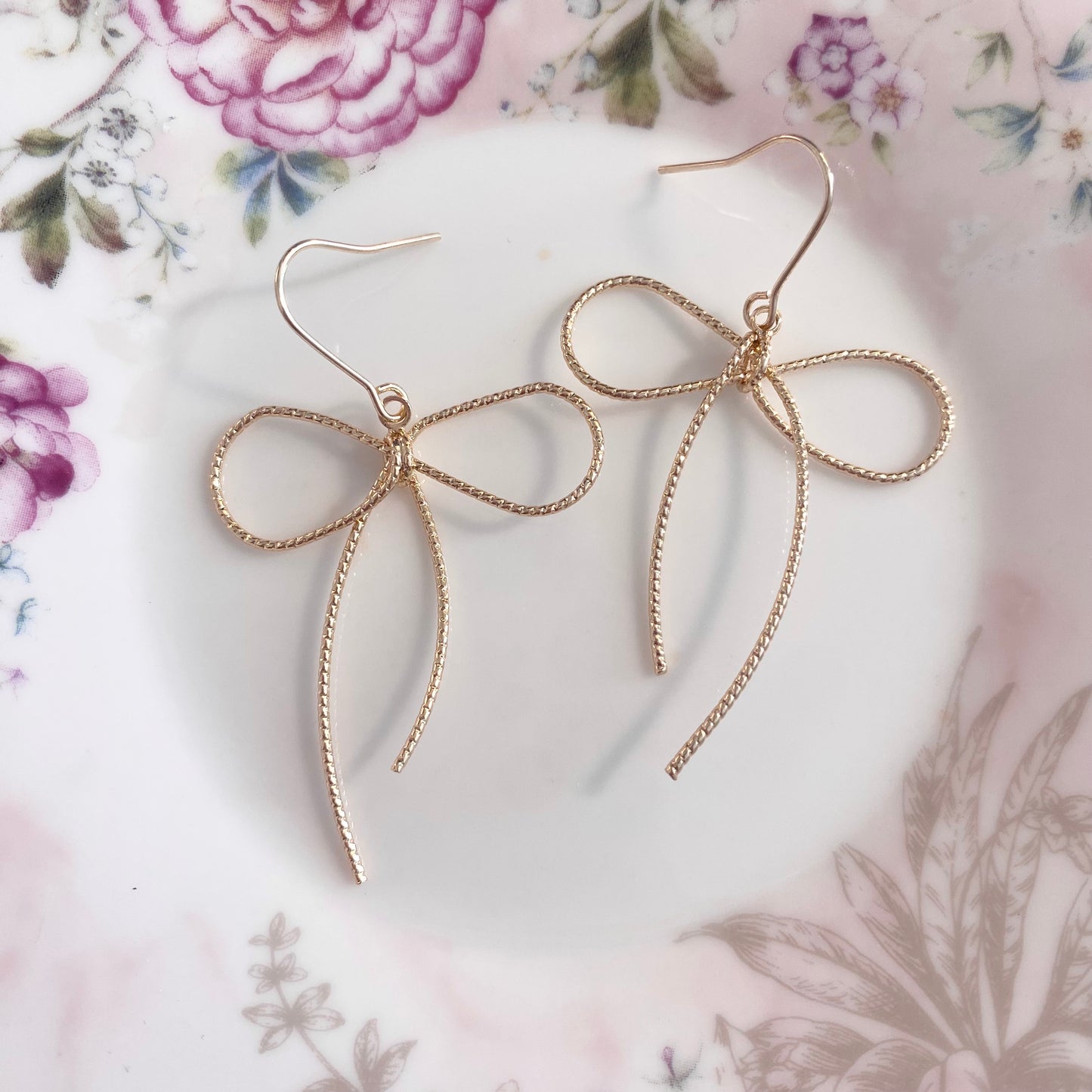 Large Ribbon Hook Earrings