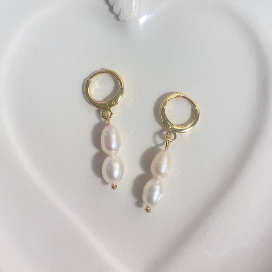 Milky Bell Hoop Earrings