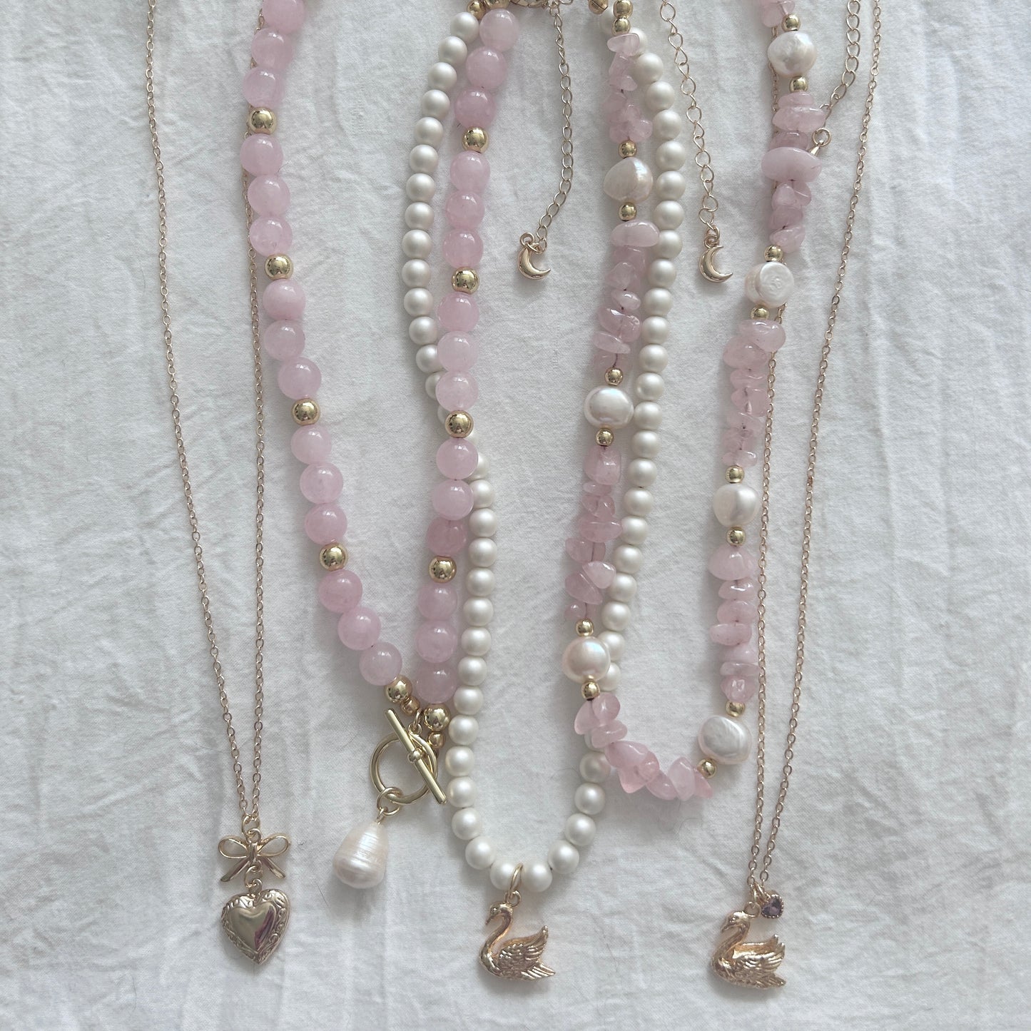 Pearly Darling Rose Necklace