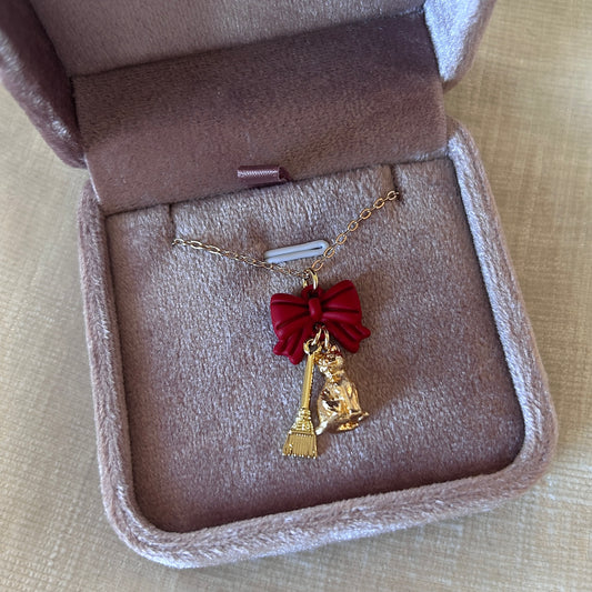 Jiji Red Ribbon Necklace