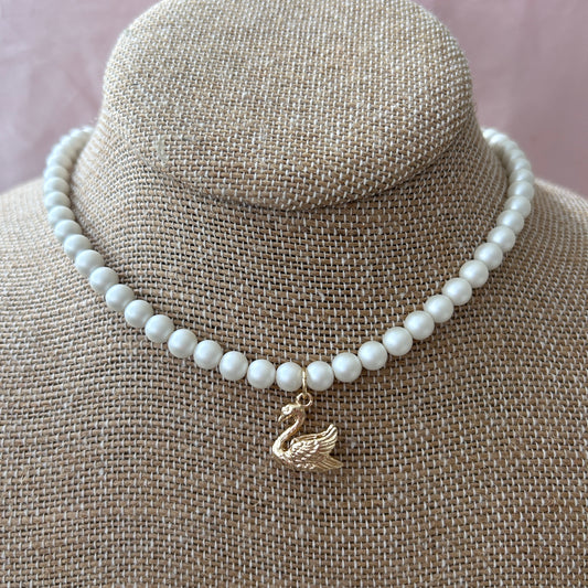 Moonlit Swan Necklace