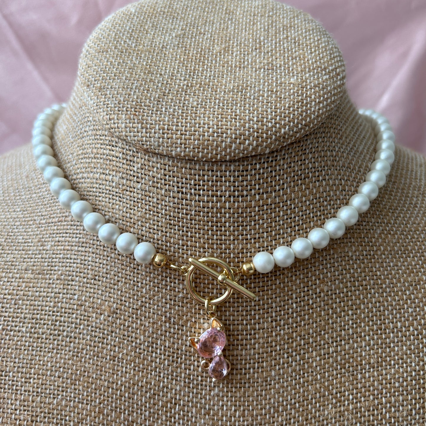 Crystal Rose Kitty Necklace