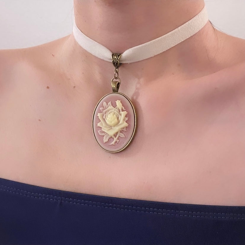 Rose Cameo Velvet Choker