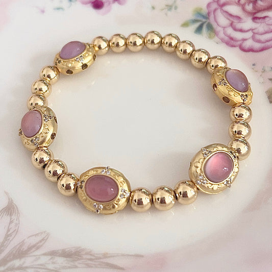 Diana Bracelet (6mm gold beads)