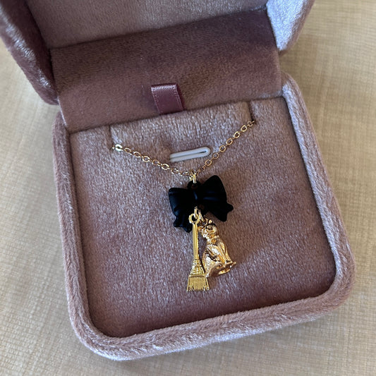 Jiji Black Ribbon Necklace