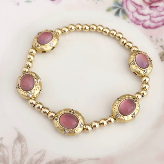 Diana Bracelet (4mm gold beads)
