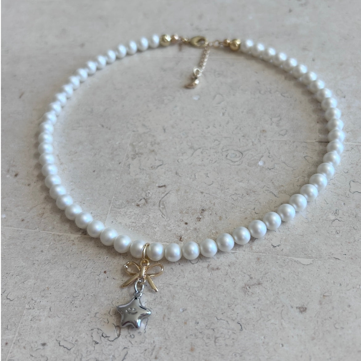 Silver Pearl Twinkle Necklace