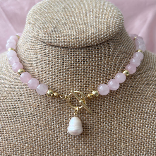 Pearly Darling Rose Necklace