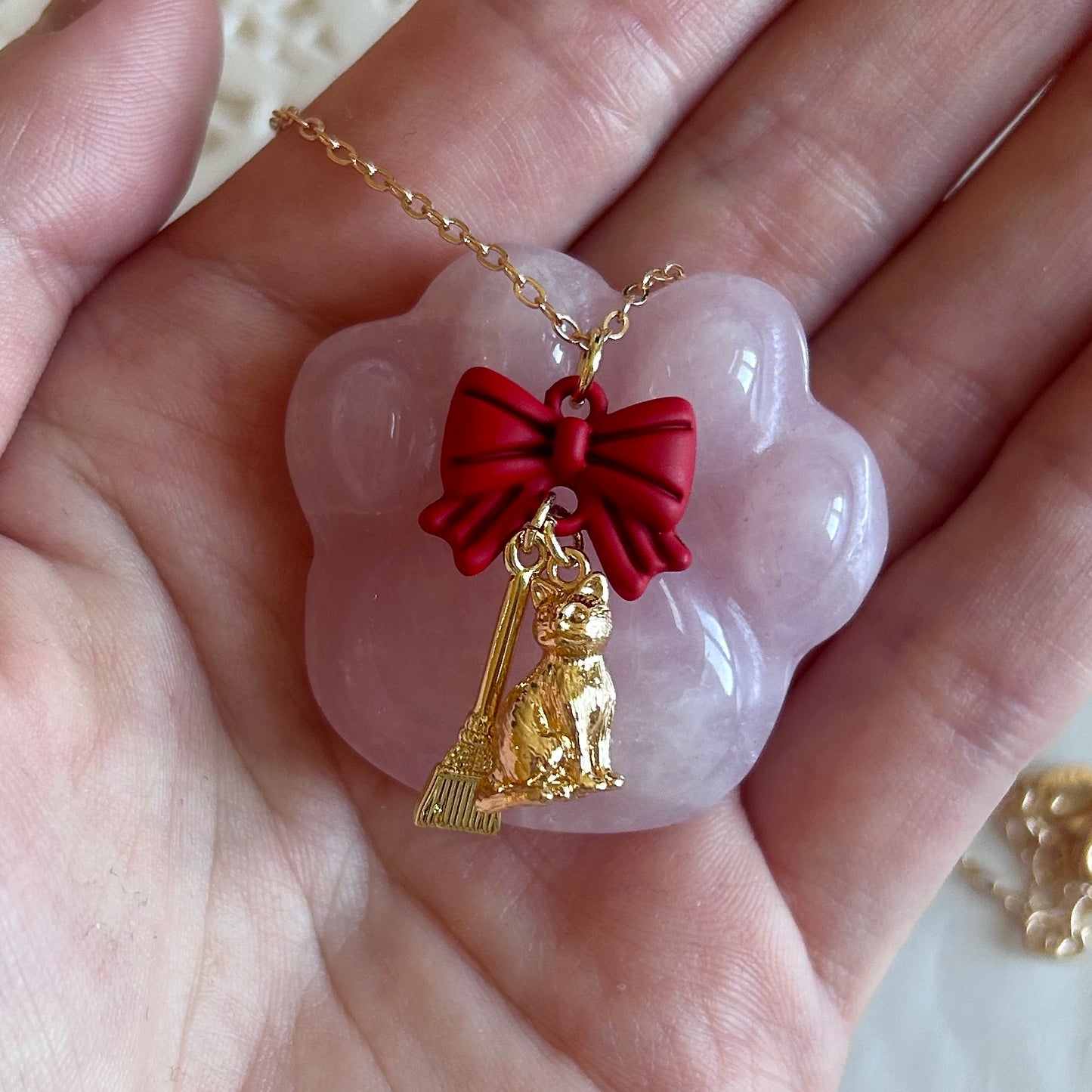 Jiji Red Ribbon Necklace