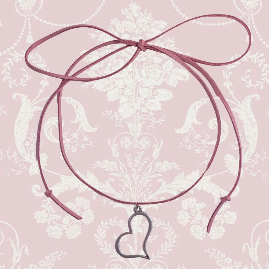 Amour Peach Cord Wrap Necklace